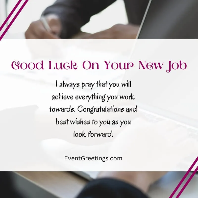 good luck on your new journey job message