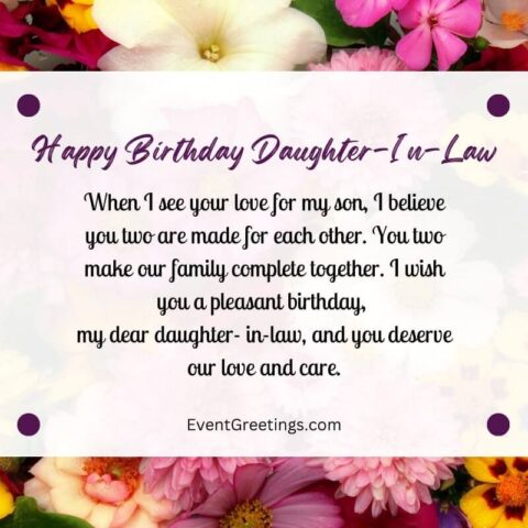 65 Sweet Birthday Wishes For Daughter In Law