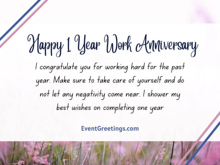 30 Unique Happy 1 Year Work Anniversary Quotes With Images