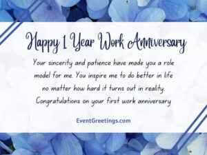 30 Unique Happy 1 Year Work Anniversary Quotes With Images