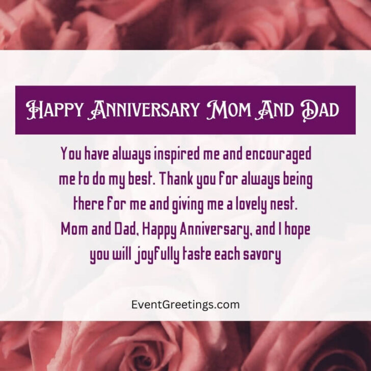 40 Amazing Happy Anniversary Mom And Dad Quotes And Wishes