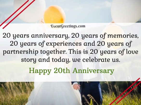 30 Best Happy 20th Anniversary Wishes To Celebrate Togetherness