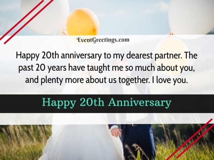 30 Best Happy 20th Anniversary Wishes To Celebrate Togetherness