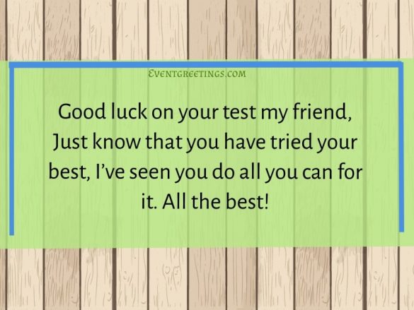 15 Good Luck On Your Test Wishes And Messages