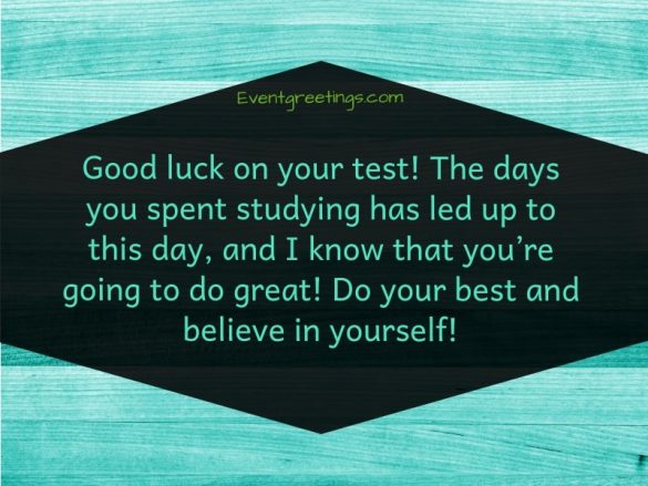 15 Good Luck On Your Test Wishes And Messages