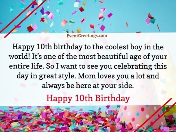 Happy 10th Birthday - Cute Wishes For Boy And Girl