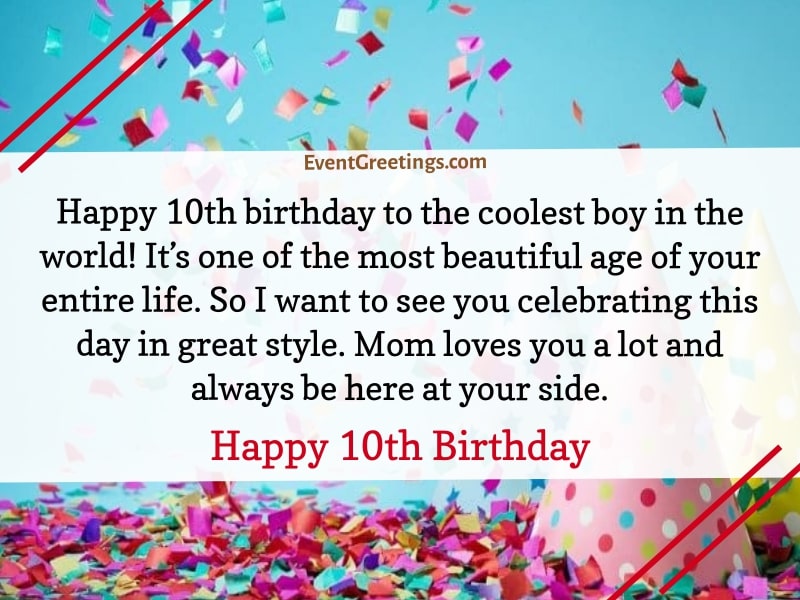 Happy 10th Birthday Cute Wishes For Boy And Girl