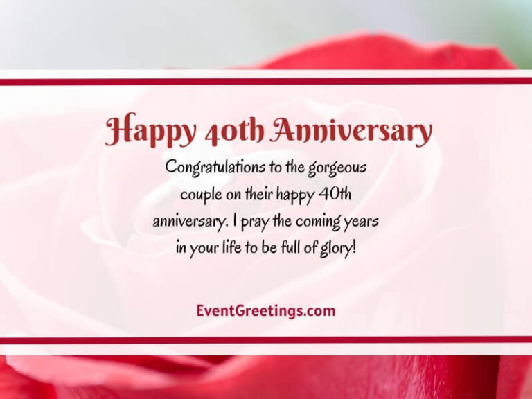 80 Best Happy 40th Wedding Anniversary - Quotes And Wishes