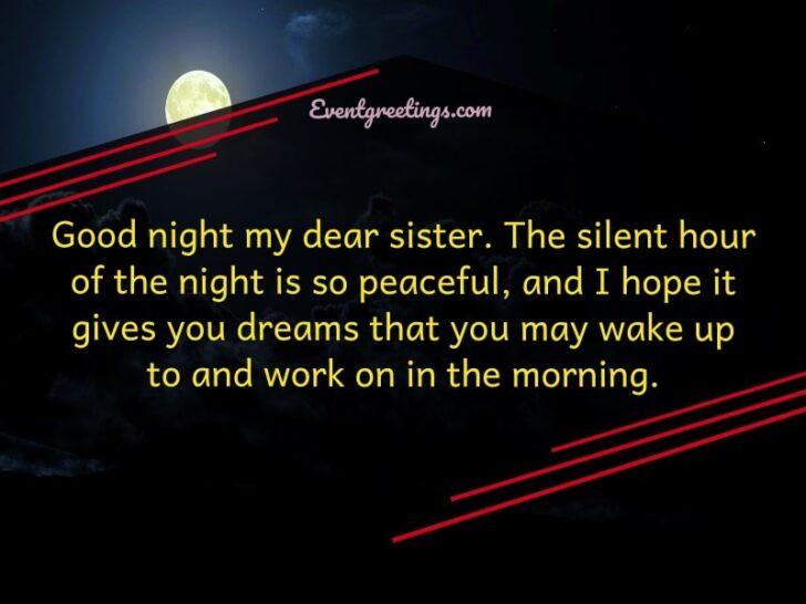 25 Cute Good Night Sister Quotes And Wishes   Events Greetings