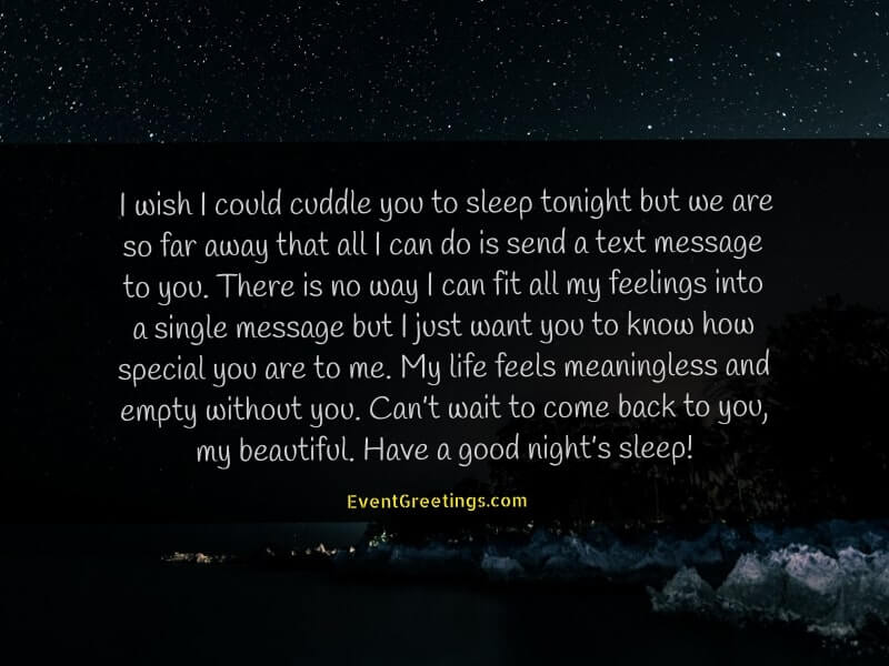 paragraph good night message for her