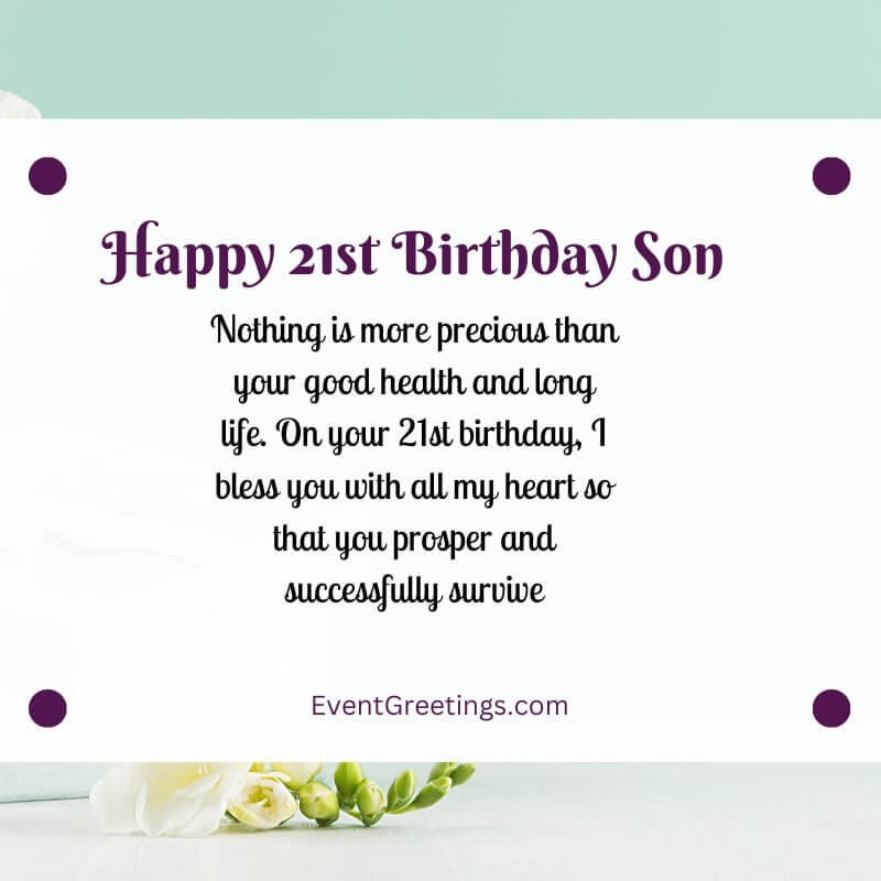 18+ 21St Birthday Wish For Son